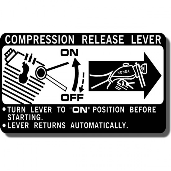 Compression Release Lever Decal ATC200E | ATC200ES | ATC200M 