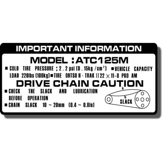 Drive Chain Decal ATC125M 84-85