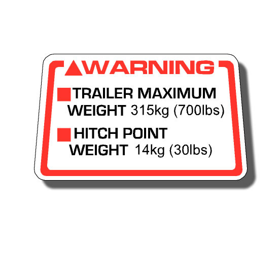 Hitch Warning Decal ATC200E/ES