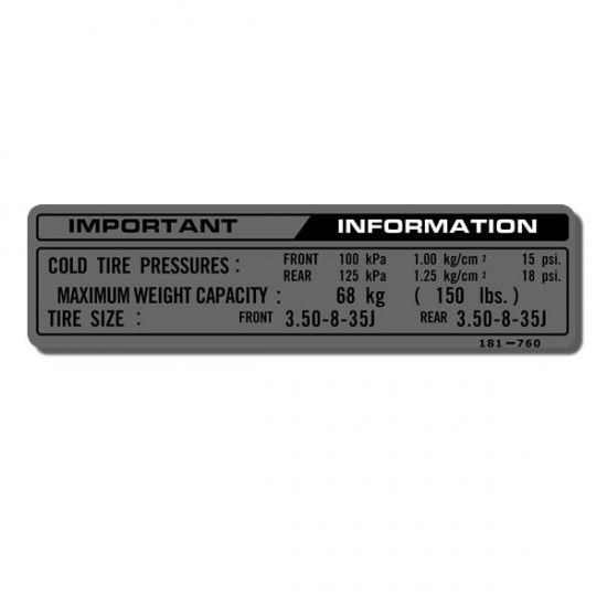 Important Info Decal Z50R 88