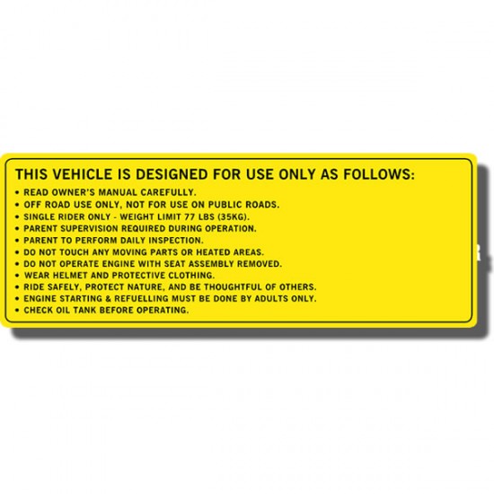 Manual Decal Suzuki ALT50 yellow plastics