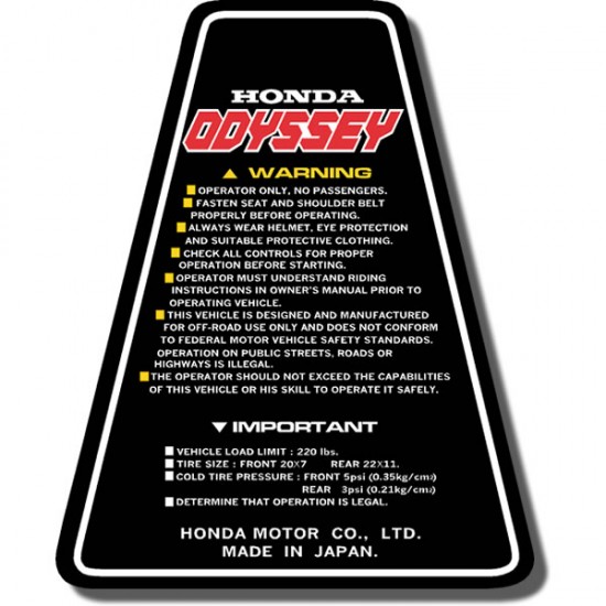 Panel Decal FL250 Odyssey 84