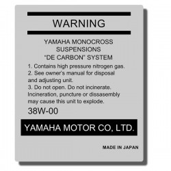 Shock Absorber Decal Yamaha YTZ250 Tri Z 85-86
