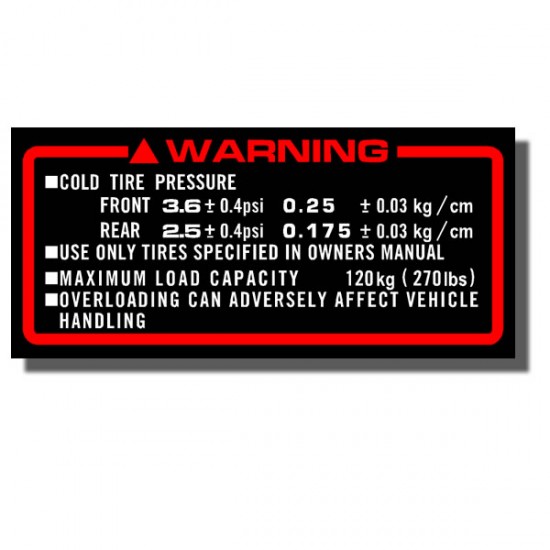 Warning Decal ATC200X 86