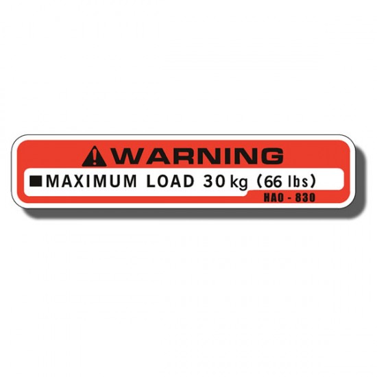 Warning Load Decal ATC250ES 88